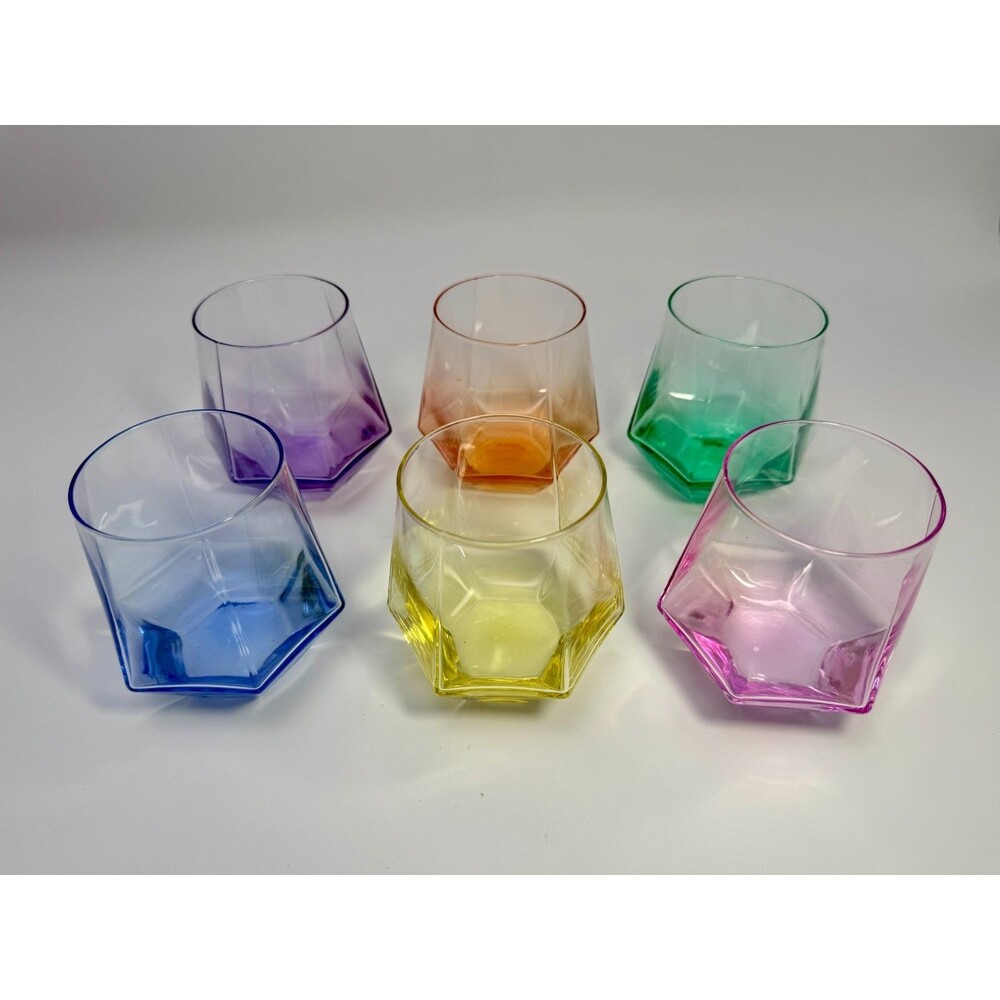 Colorful Geometric Glass Set - Picture 1 of 4